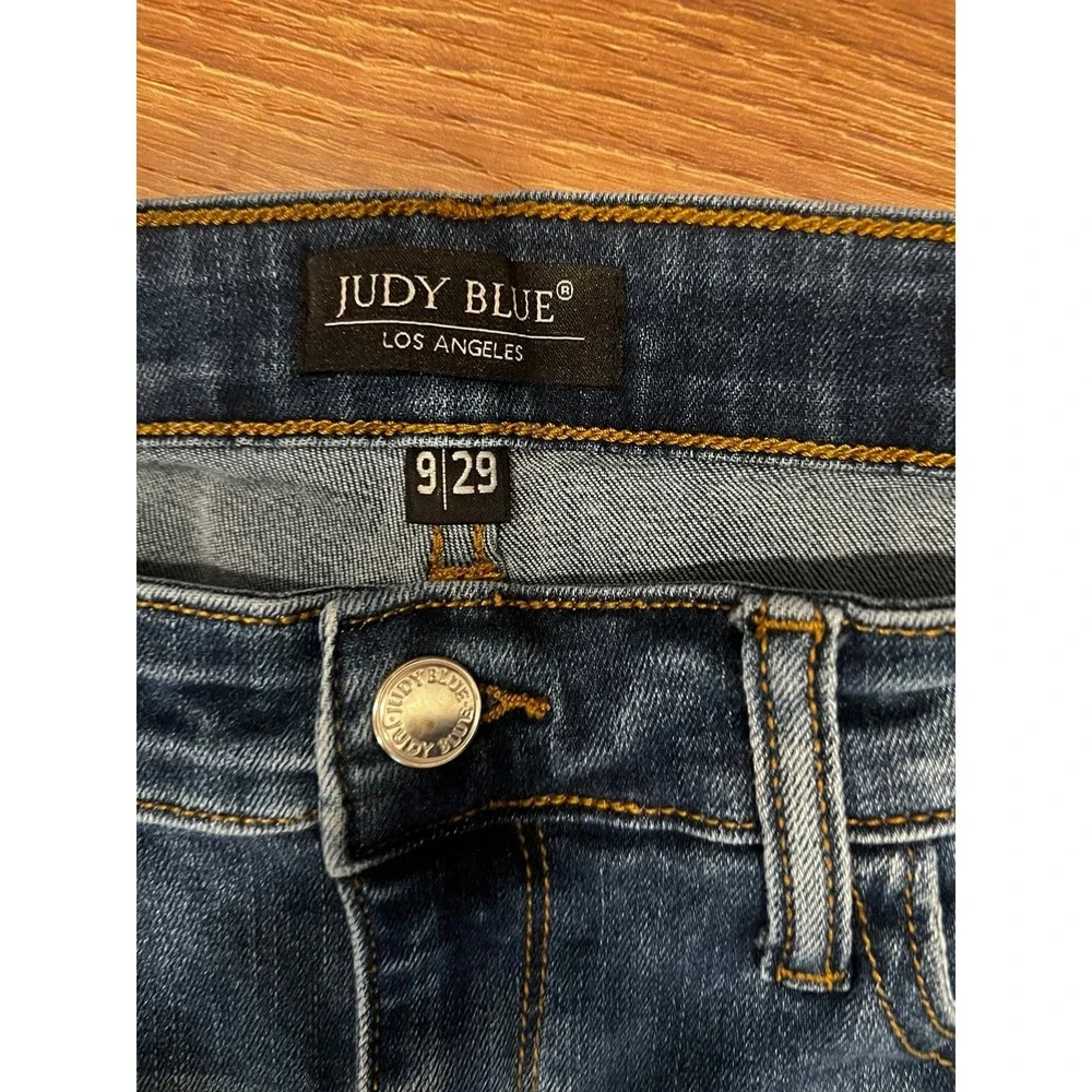 Judy Blue Leopard Print Patch Skinny Jeans size 9/29 - Picture 2 of 7